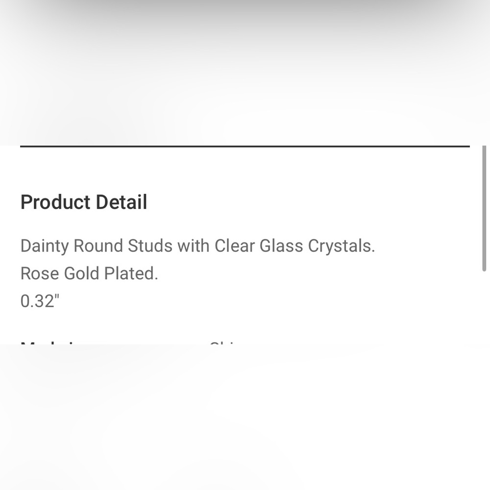 Clear Glass Crystal Dainty Rose Gold Plated Stud Earrings - Picture 7 of 7